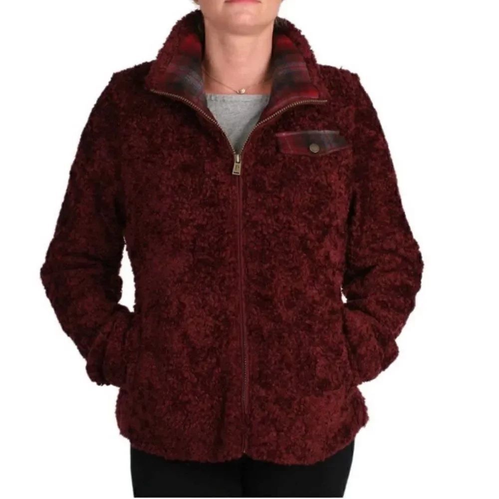 Pendleton Red Fuzzy Deep Pile Sherpa Jacket Medium